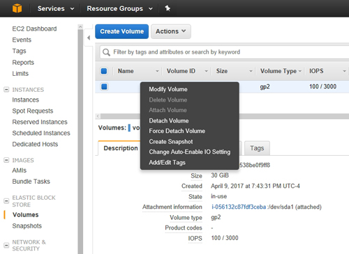 Tăng dung lượng ỗ đĩa EBS Ec2 aws